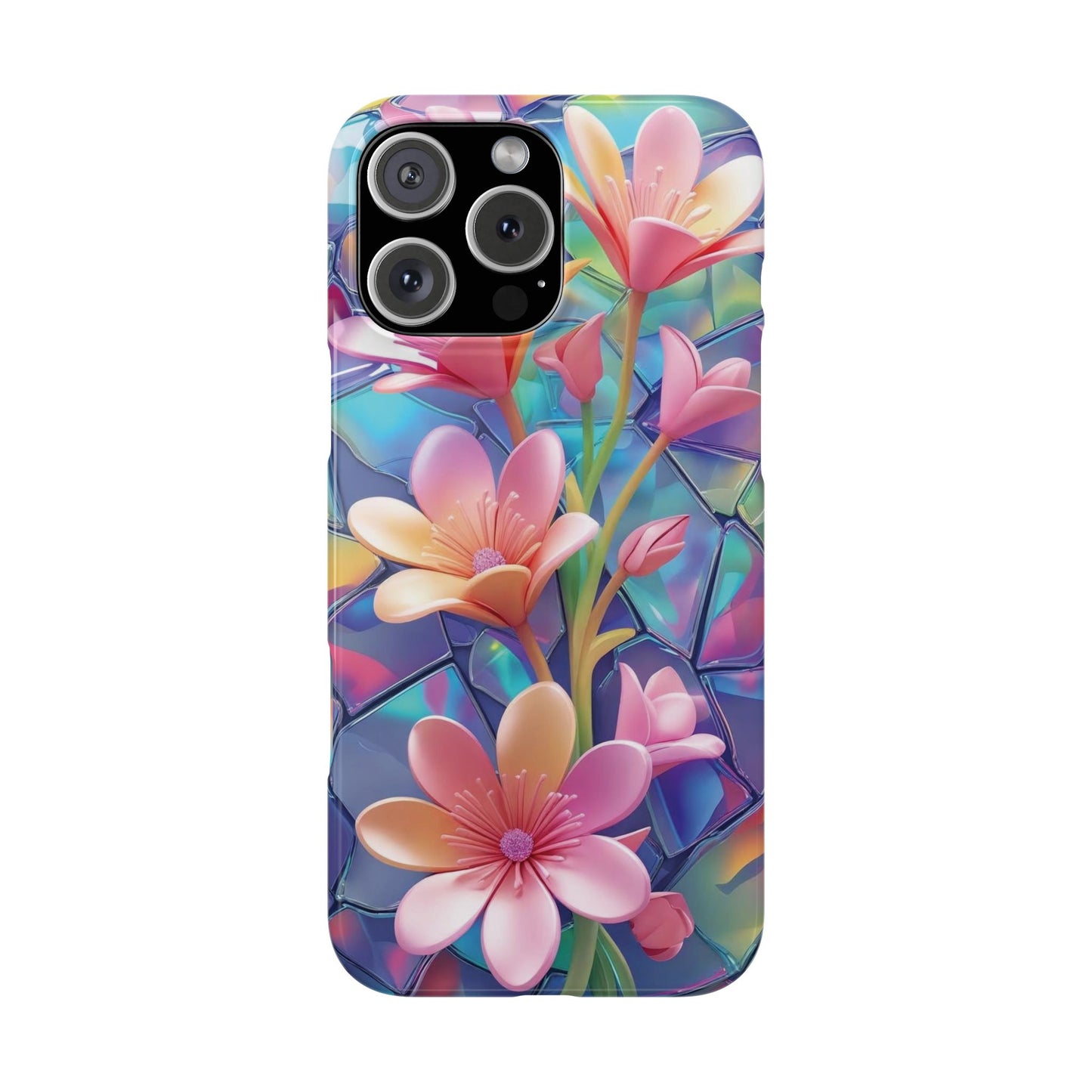 Snap Case Elegante Florale iPhone Handyhülle mit 3D-Effekt