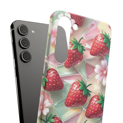 Snap Case Samsung Handyhülle - 3D Effekt Erdbeeren