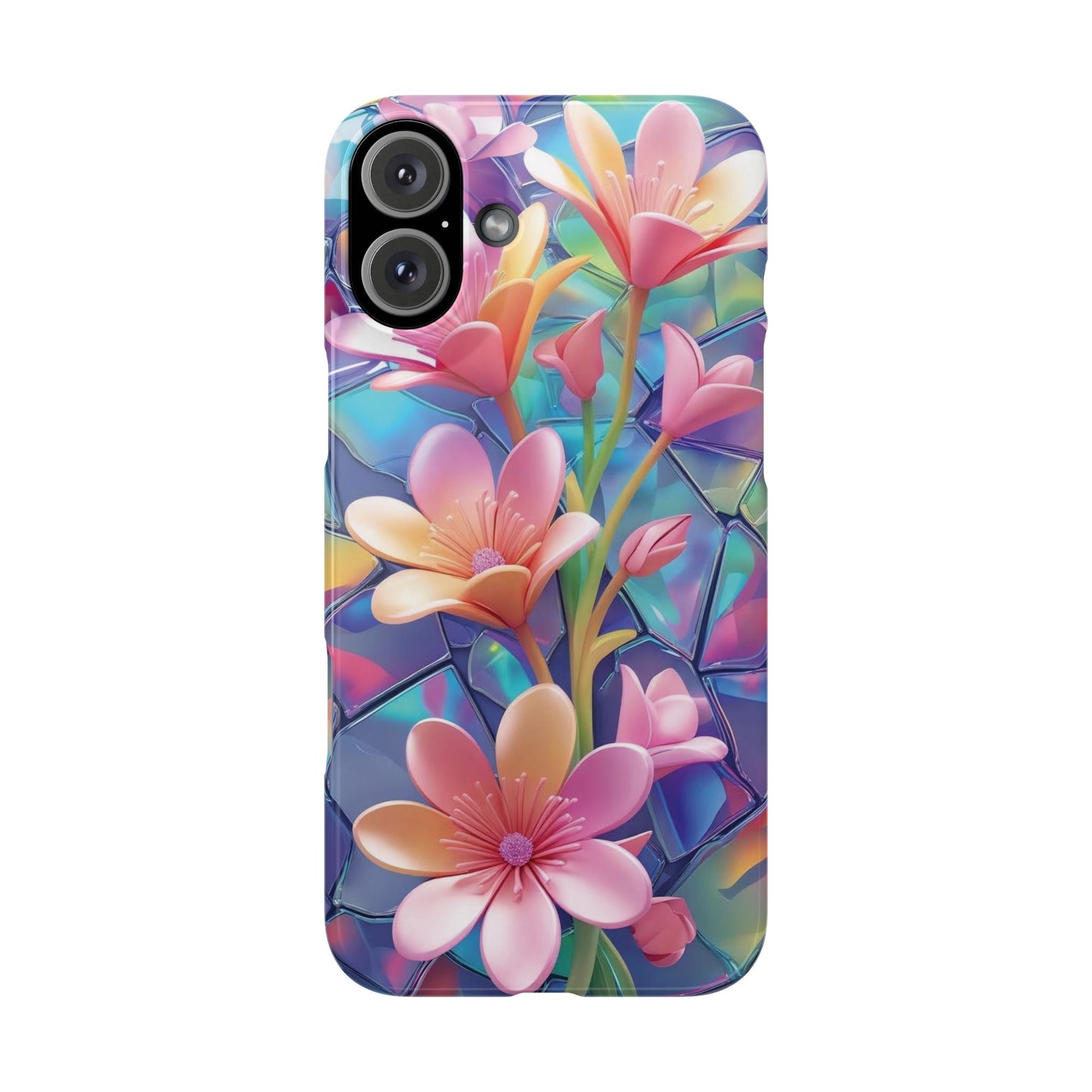 Snap Case Elegante Florale iPhone Handyhülle mit 3D-Effekt