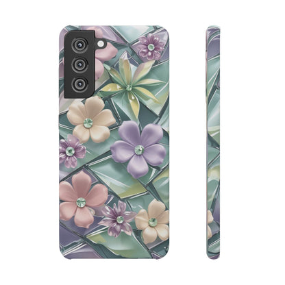 Snap Case Elegante Florale Samsung Handyhülle mit 3D-Effekt