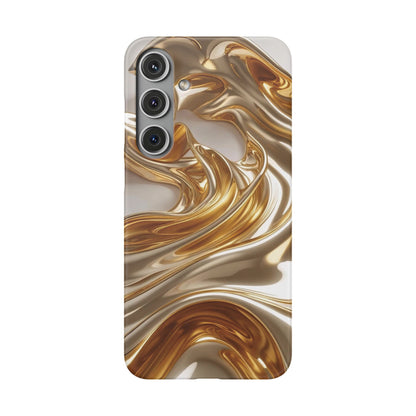 Snap Case Samsung Handyhülle – Gold Dynamic Liquid 3D Effekt