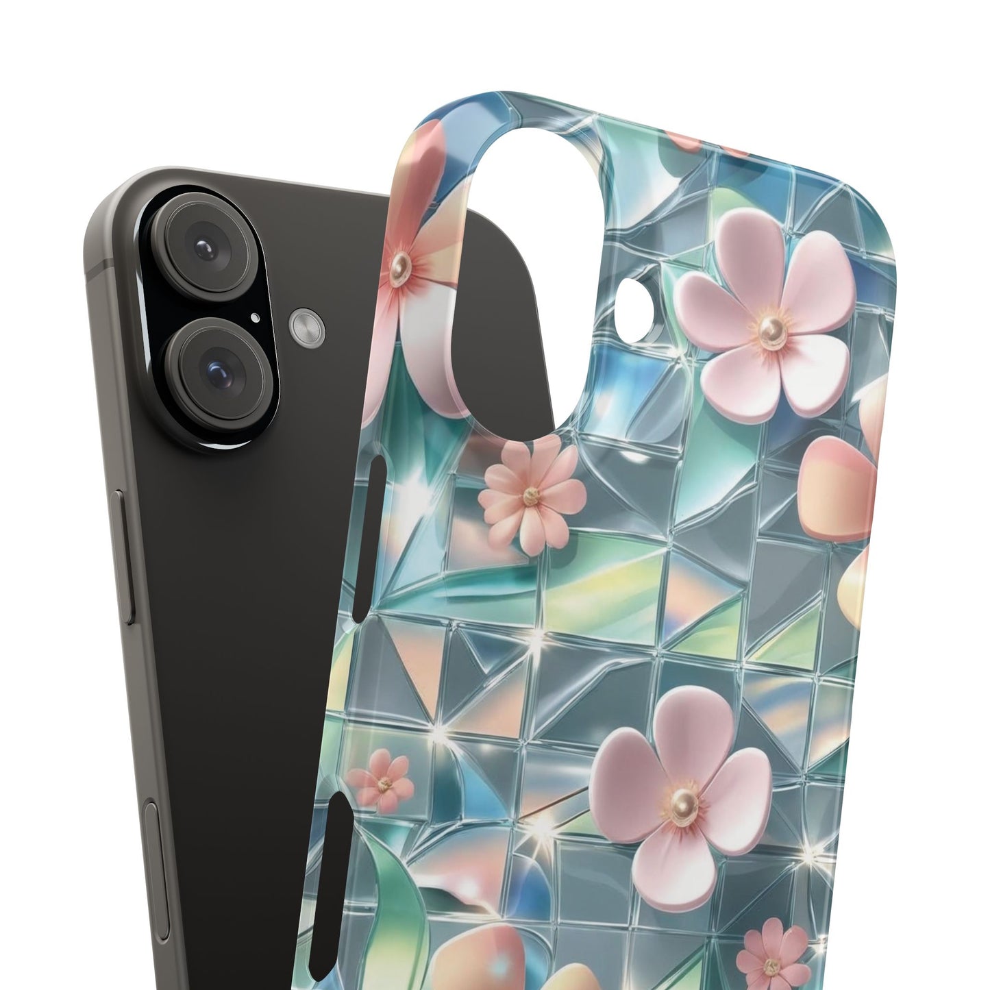 Snap Case iPhone Handyhülle mit 3D-Effekt Blumenmuster