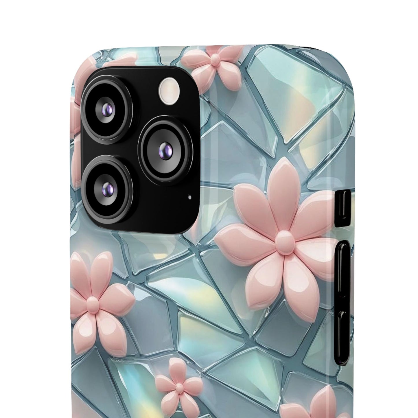 Snap Case Elegante Florale iPhone Handyhülle mit 3D-Effekt