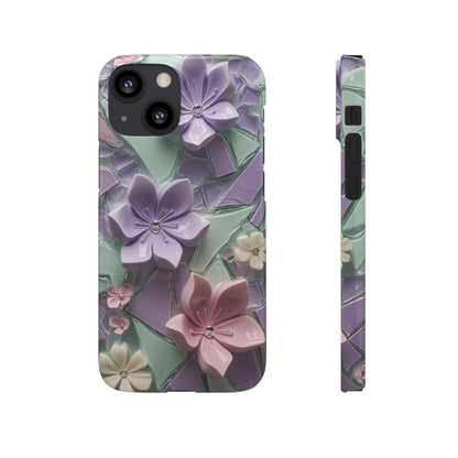 Snap Case Elegante Florale iPhone Handyhülle mit 3D-Effekt