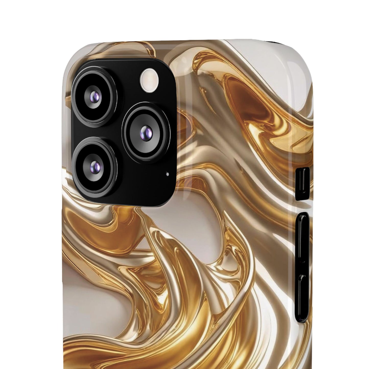 Snap Case iPhone Handyhülle – Gold Dynamic Liquid 3D Effekt