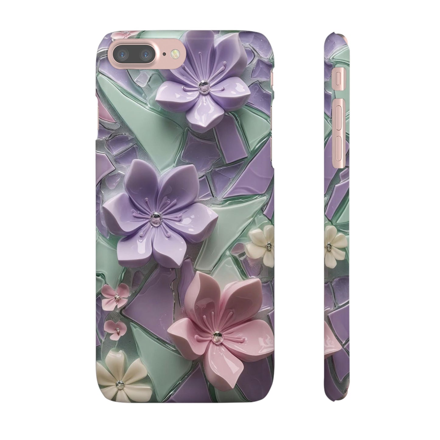 Snap Case Elegante Florale iPhone Handyhülle mit 3D-Effekt