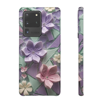 Snap Case Elegante Florale Samsung Handyhülle mit 3D-Effekt