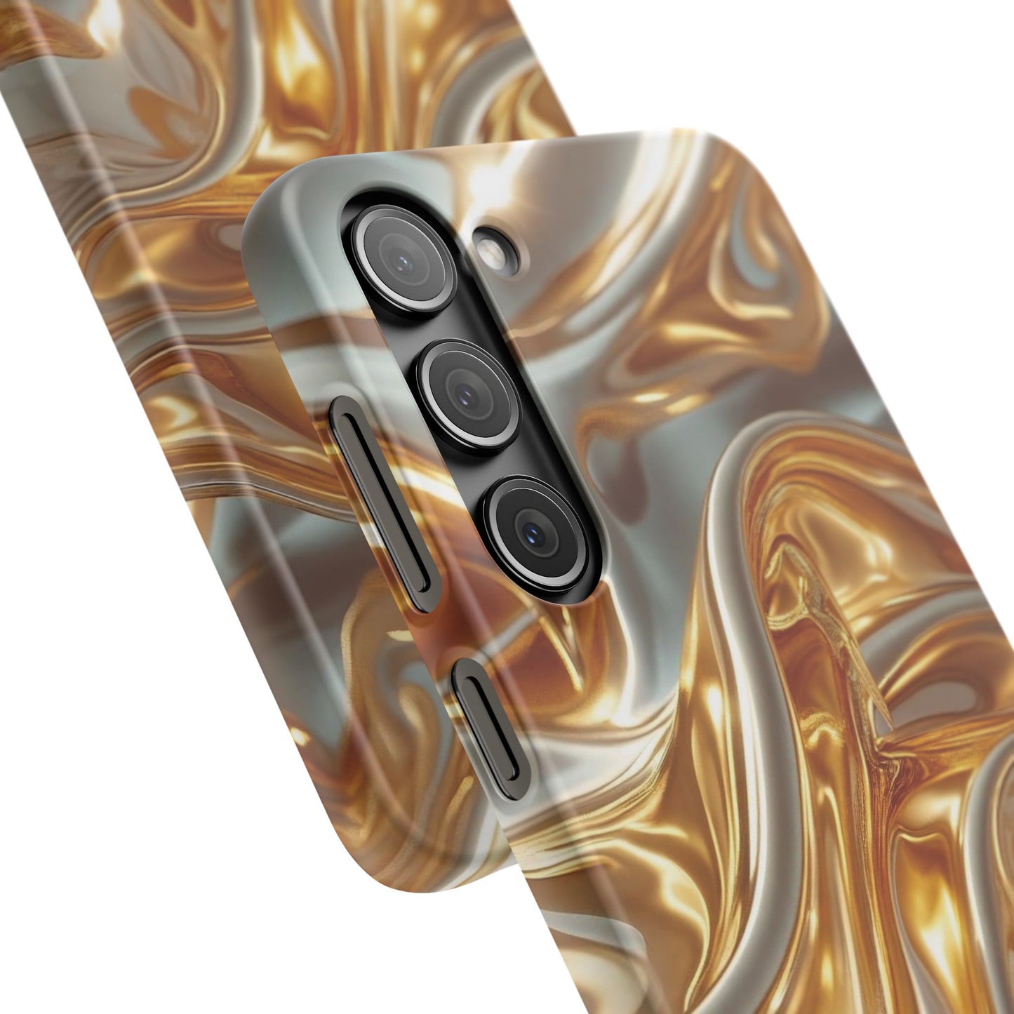 Snap Case Samsung Handyhülle – Gold Dynamic Liquid 3D Effekt