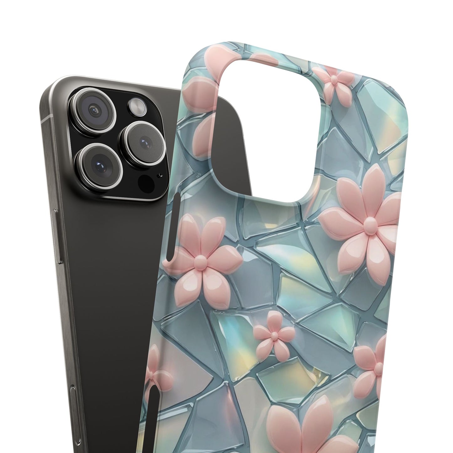 Snap Case Elegante Florale iPhone Handyhülle mit 3D-Effekt