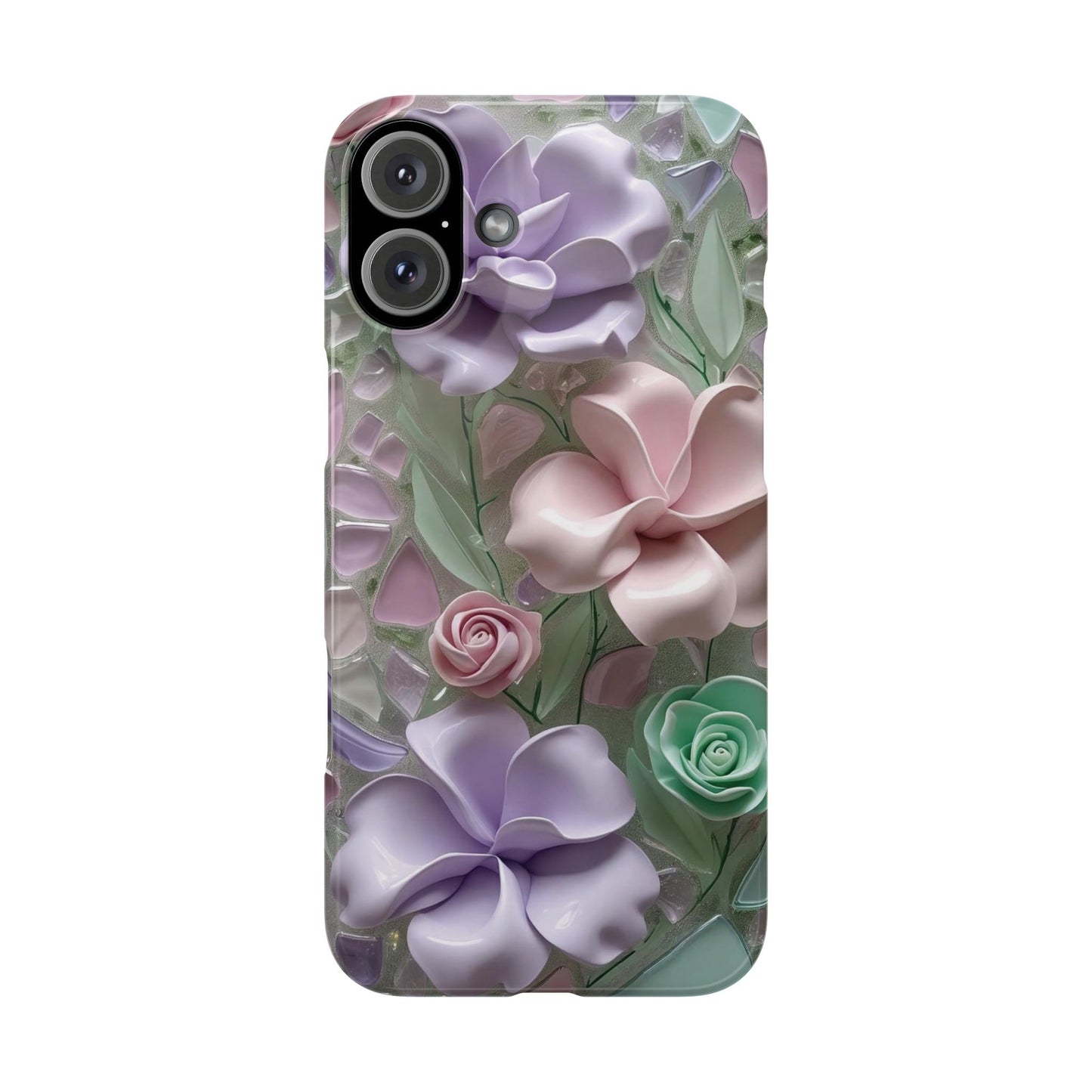 Snap Case Elegante Florale iPhone Handyhülle mit 3D-Effekt