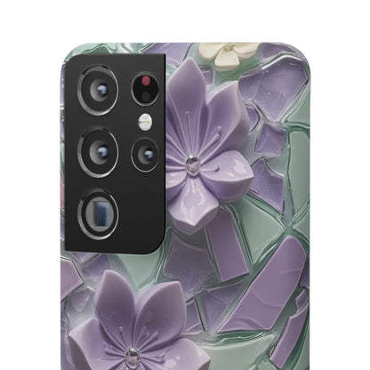 Snap Case Elegante Florale Samsung Handyhülle mit 3D-Effekt