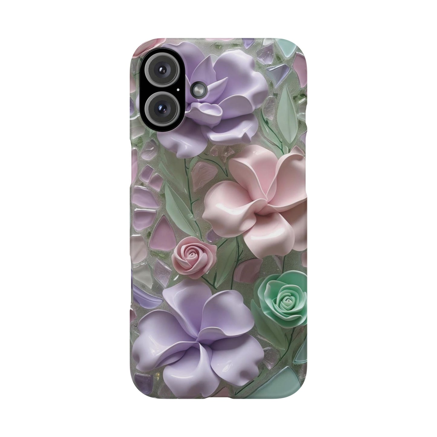 Snap Case Elegante Florale iPhone Handyhülle mit 3D-Effekt