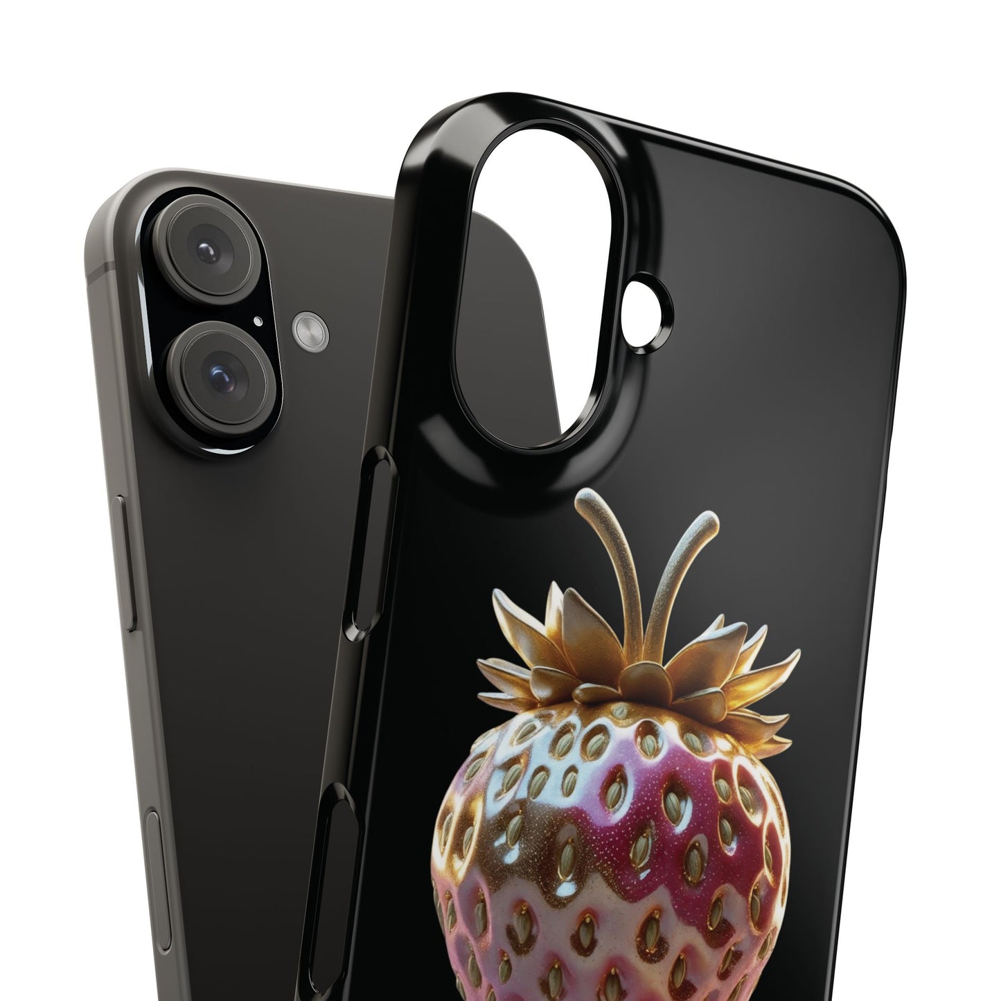Snap Case iPhone Handyhülle - 3D Effekt Erdbeeren