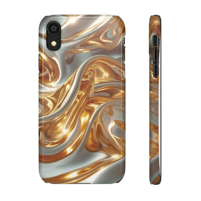 Snap Case iPhone Handyhülle – Gold Dynamic Liquid 3D Effekt
