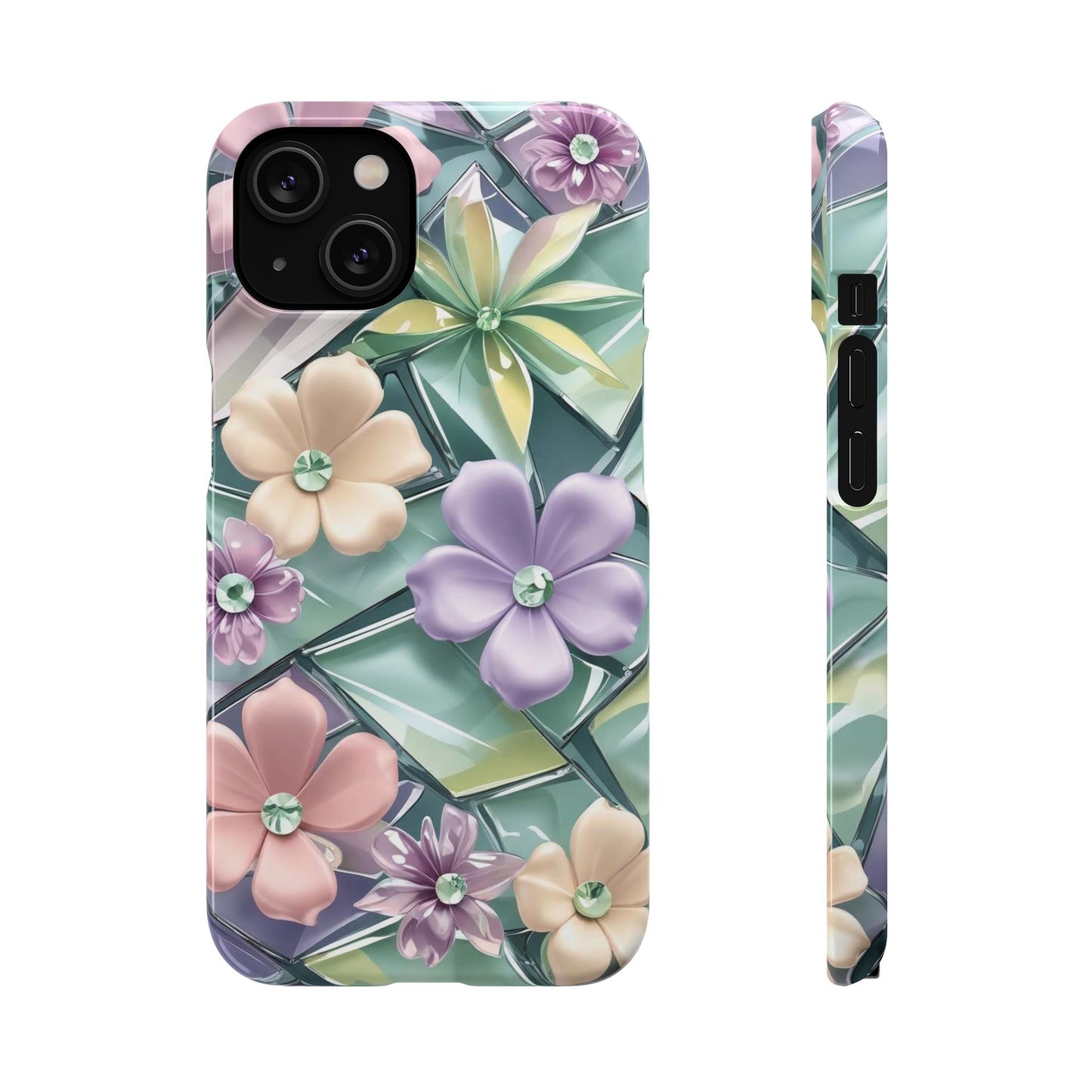Snap Case Elegante Florale iPhone Handyhülle mit 3D-Effekt