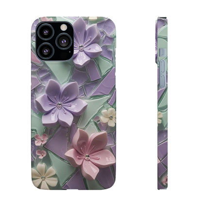 Snap Case Elegante Florale iPhone Handyhülle mit 3D-Effekt