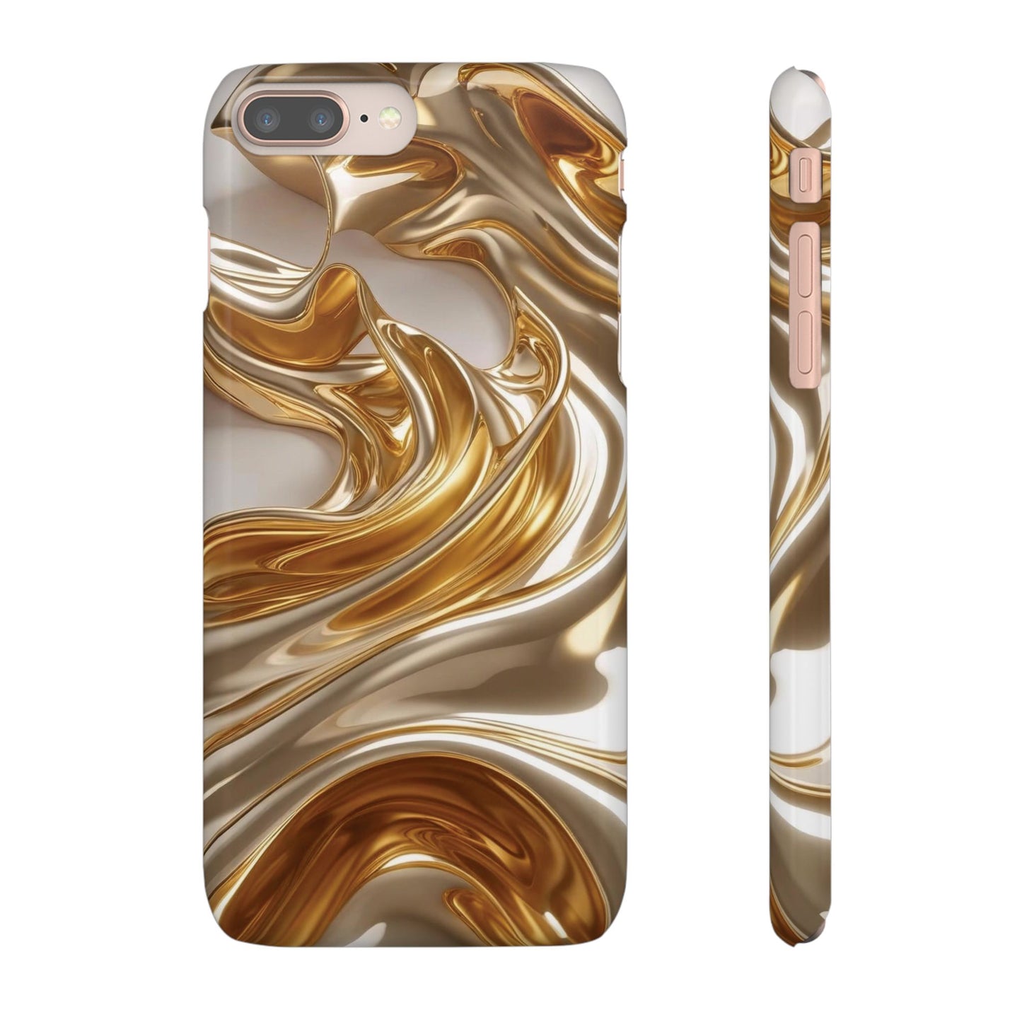Snap Case iPhone Handyhülle – Gold Dynamic Liquid 3D Effekt