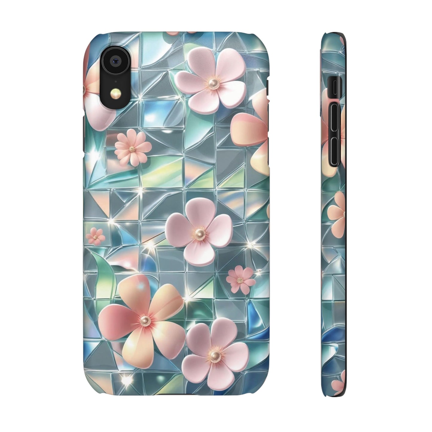 Snap Case iPhone Handyhülle mit 3D-Effekt Blumenmuster