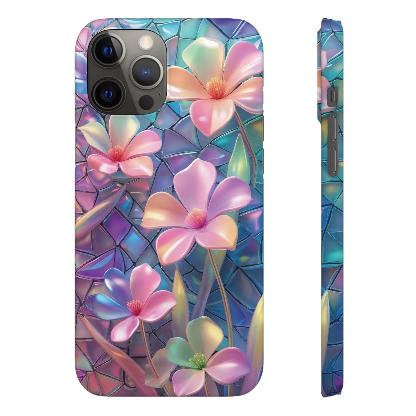 Snap Case Elegante Florale iPhone Handyhülle mit 3D-Effekt