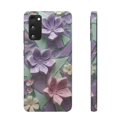 Snap Case Elegante Florale Samsung Handyhülle mit 3D-Effekt