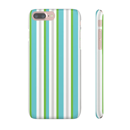 iPhone Snap Case - Modernes Abstraktes Design mit Grünen und Weißen Linien