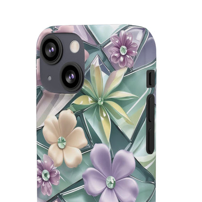 Snap Case Elegante Florale iPhone Handyhülle mit 3D-Effekt