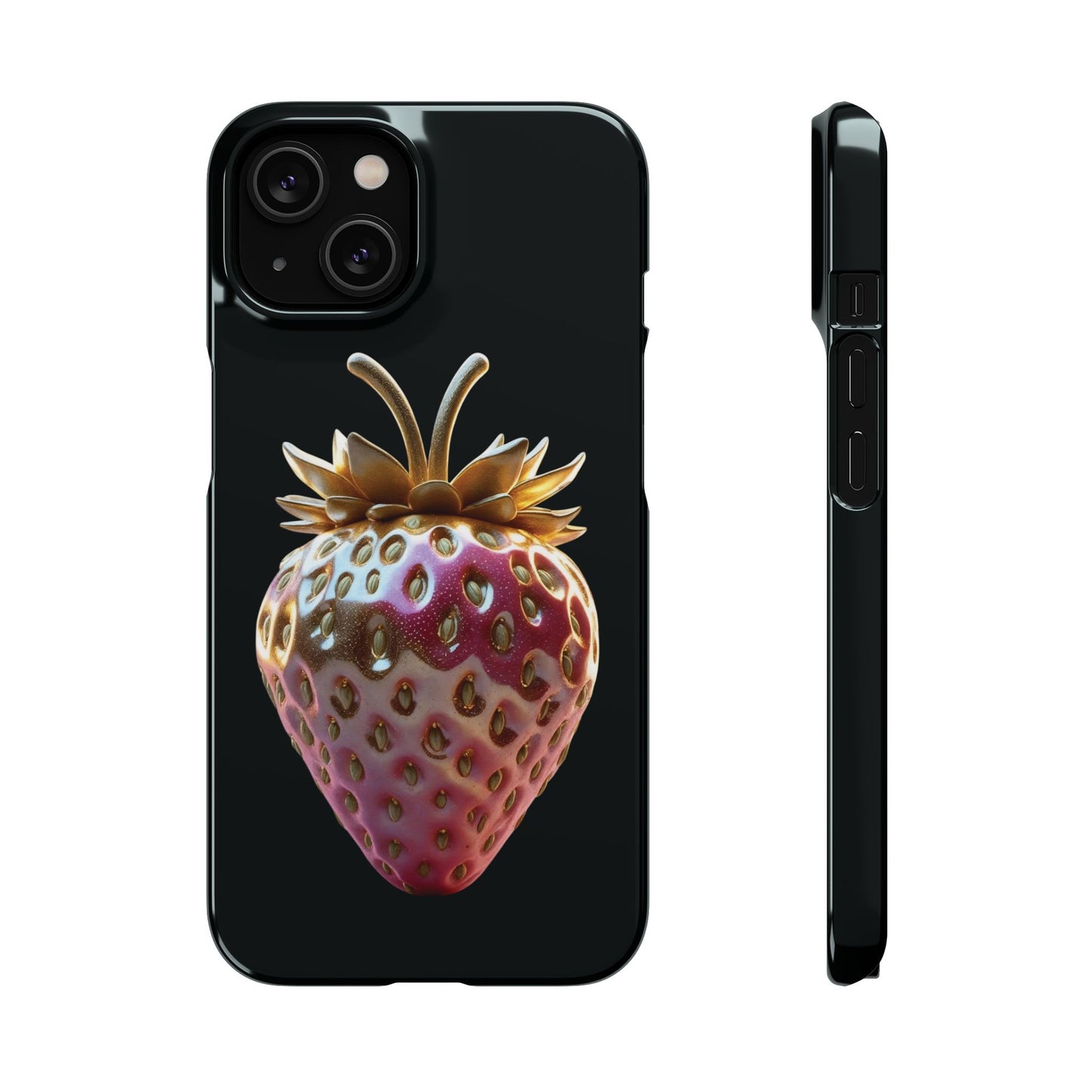 Snap Case iPhone Handyhülle - 3D Effekt Erdbeeren