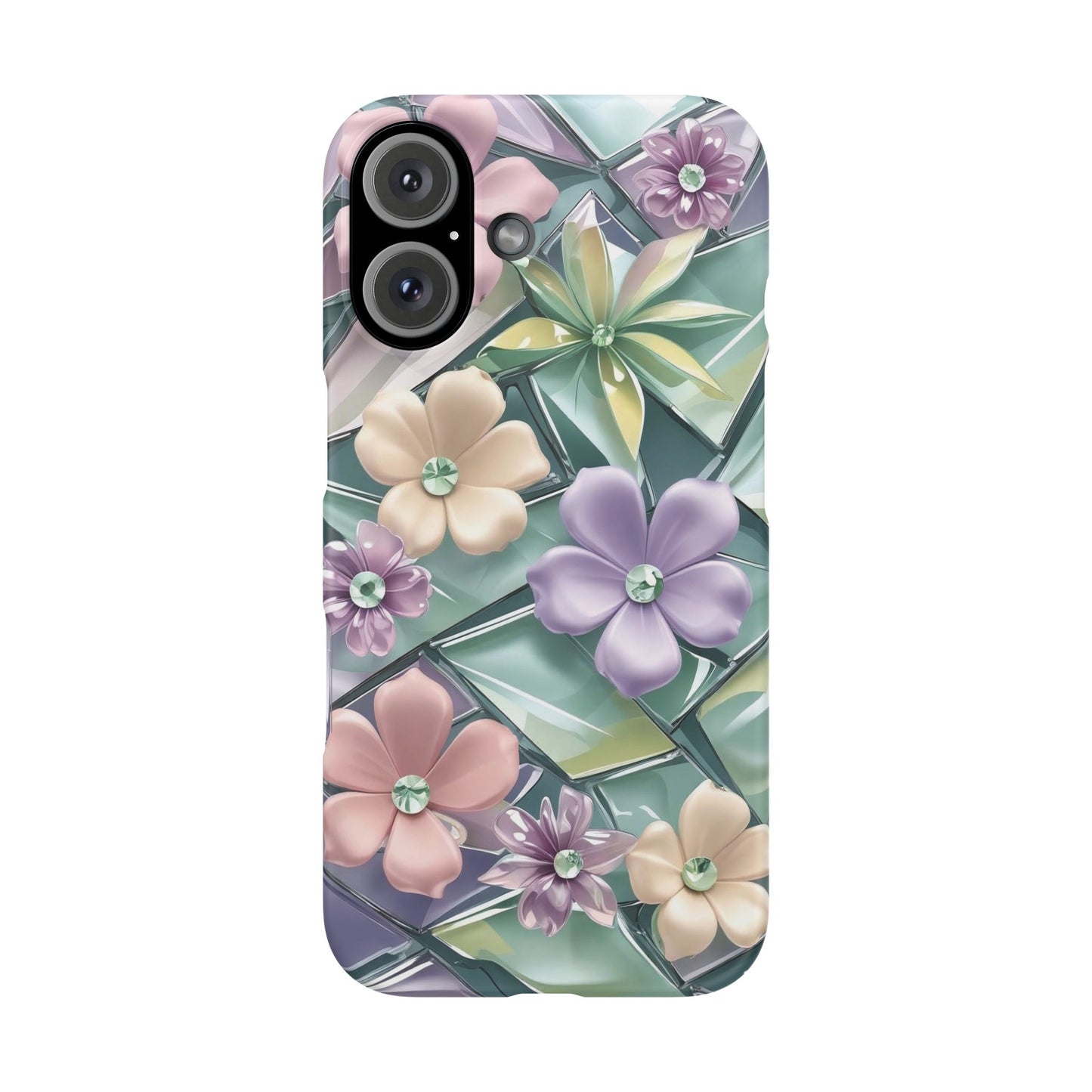 Snap Case Elegante Florale iPhone Handyhülle mit 3D-Effekt