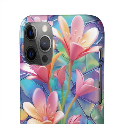 Snap Case Elegante Florale iPhone Handyhülle mit 3D-Effekt