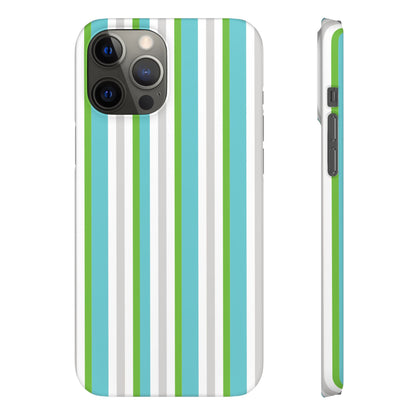 iPhone Snap Case - Modernes Abstraktes Design mit Grünen und Weißen Linien