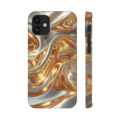 Snap Case iPhone Handyhülle – Gold Dynamic Liquid 3D Effekt