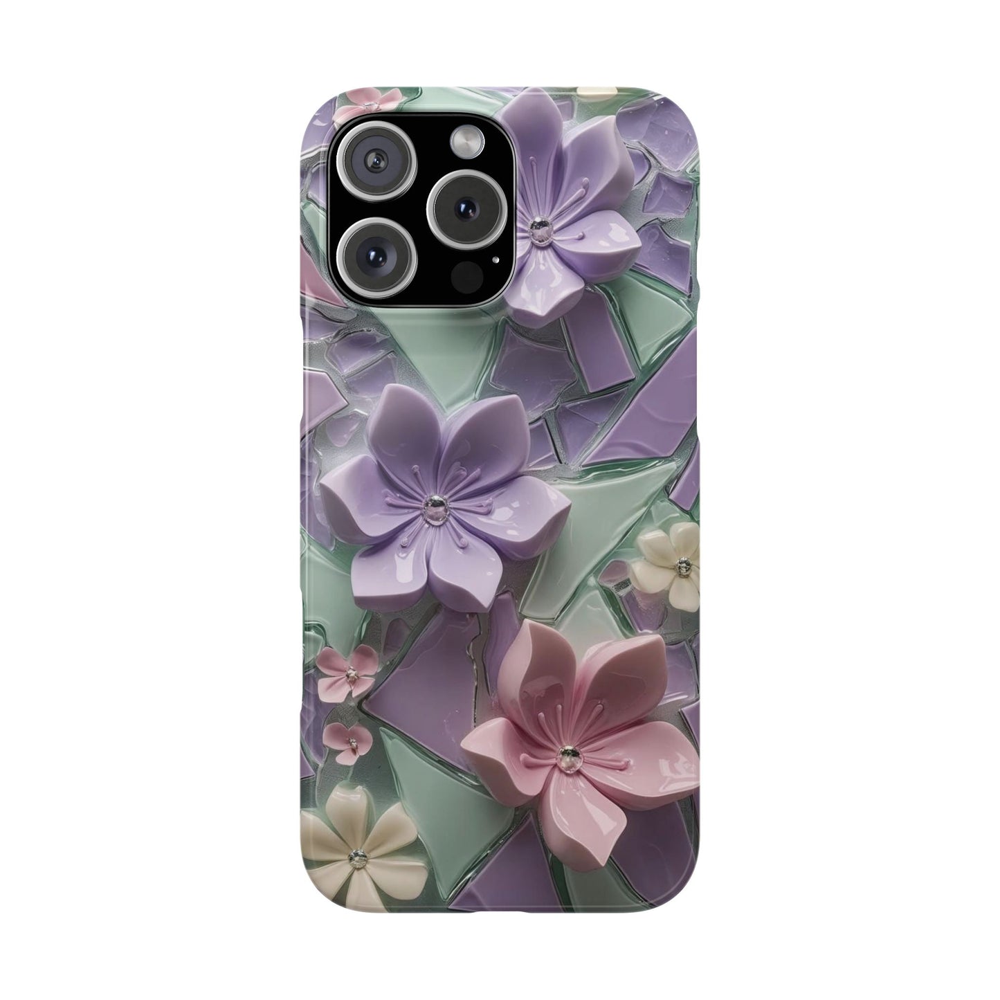 Snap Case Elegante Florale iPhone Handyhülle mit 3D-Effekt