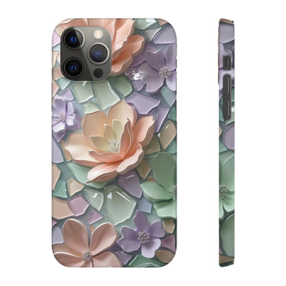 Snap Case Elegante Florale iPhone Handyhülle mit 3D-Effekt