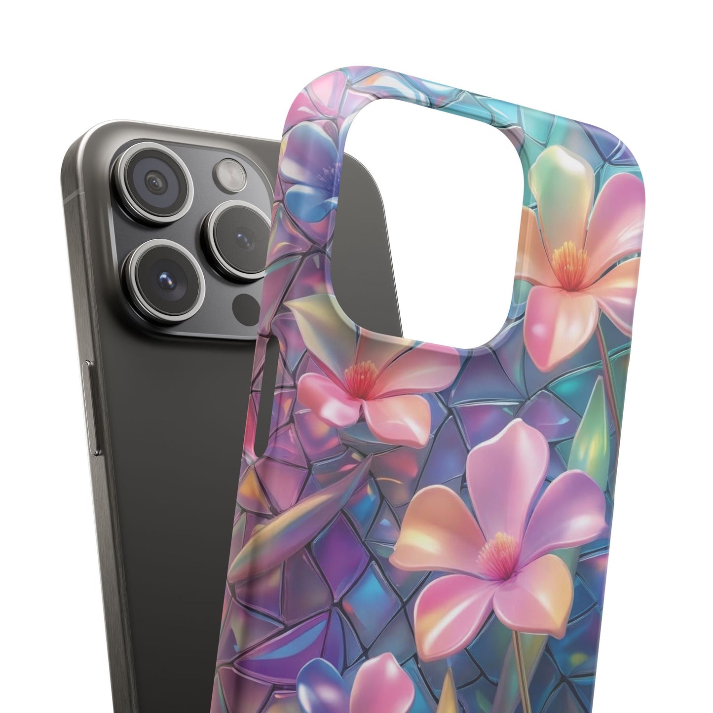 Snap Case Elegante Florale iPhone Handyhülle mit 3D-Effekt