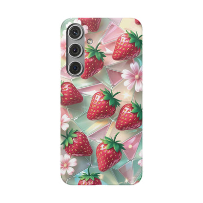Snap Case Samsung Handyhülle - 3D Effekt Erdbeeren