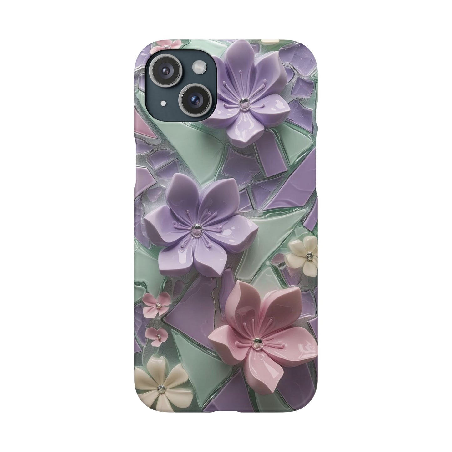Snap Case Elegante Florale iPhone Handyhülle mit 3D-Effekt