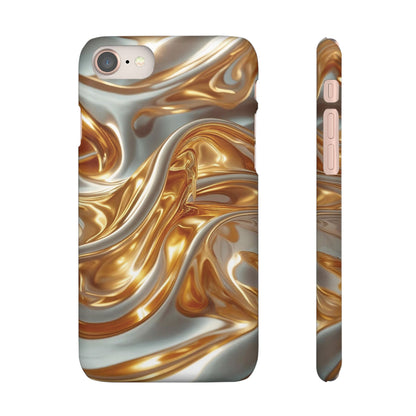 Snap Case iPhone Handyhülle – Gold Dynamic Liquid 3D Effekt