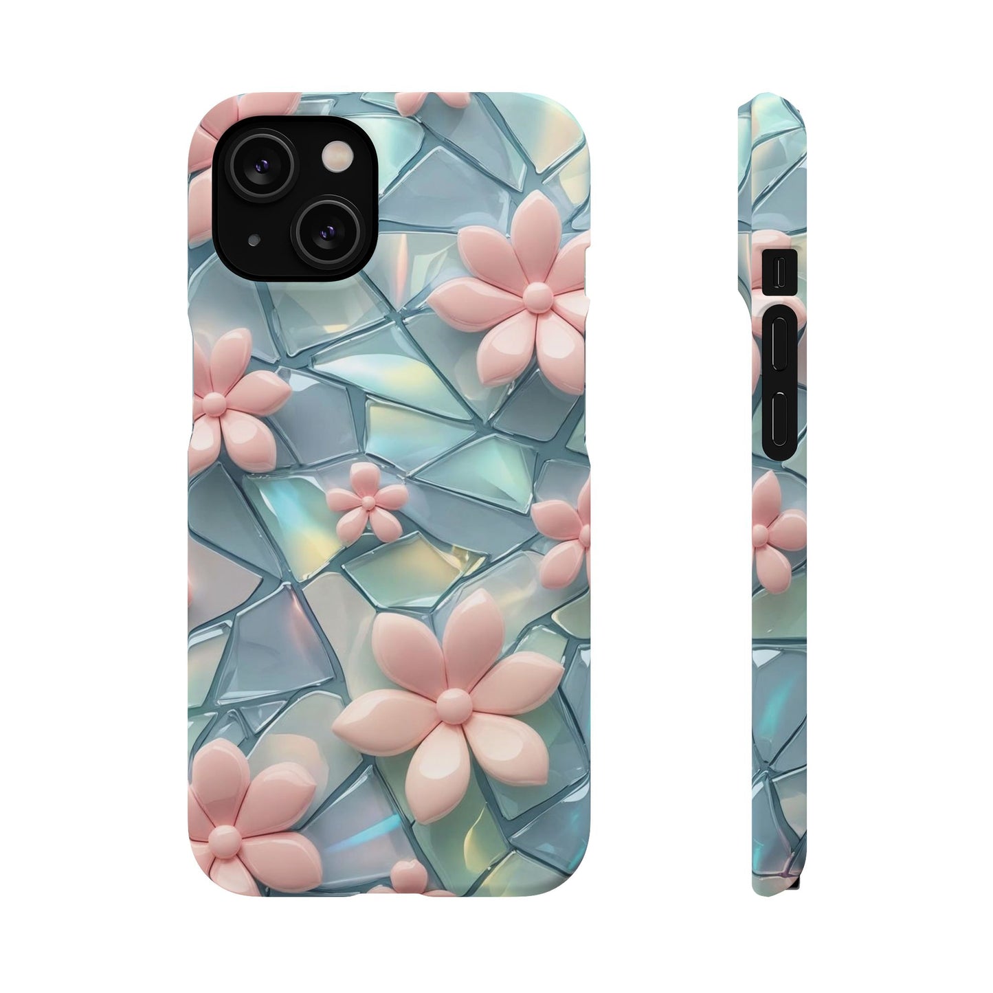 Snap Case Elegante Florale iPhone Handyhülle mit 3D-Effekt