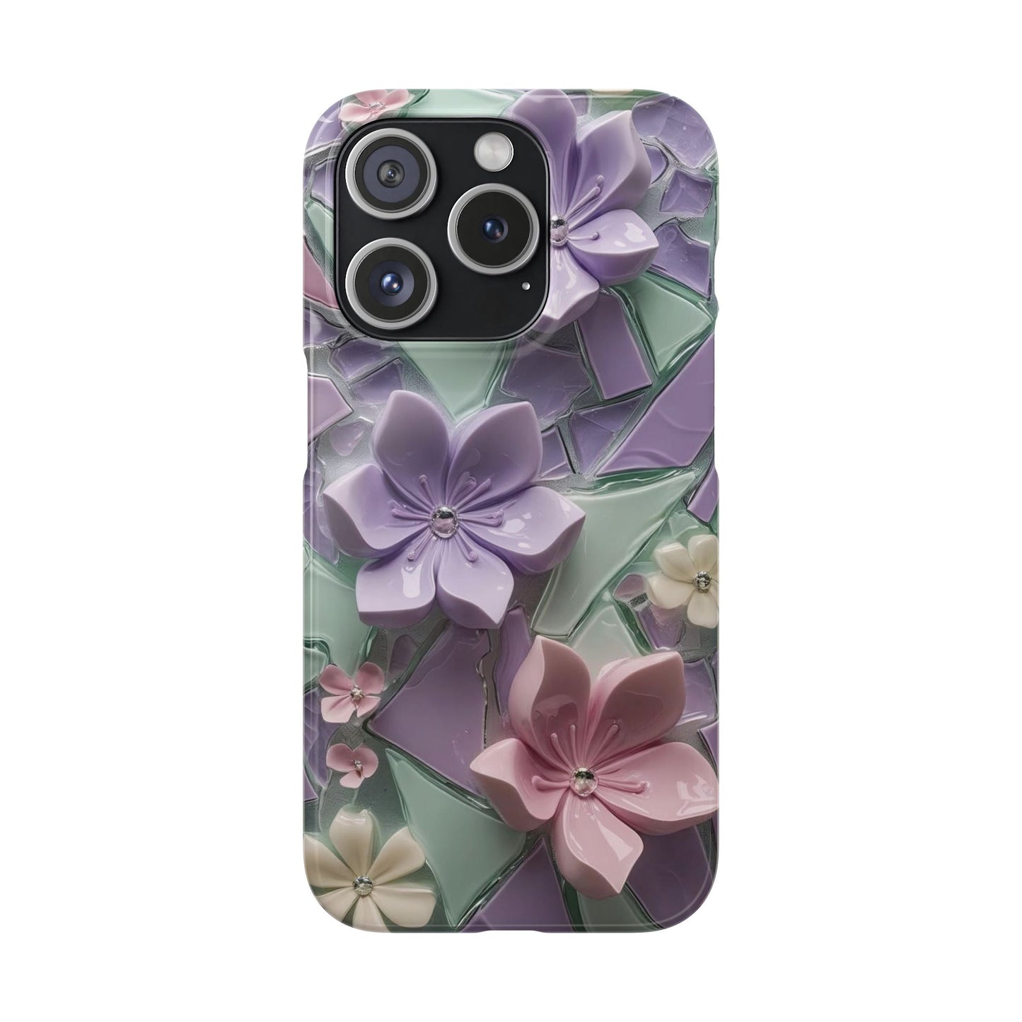 Snap Case Elegante Florale iPhone Handyhülle mit 3D-Effekt