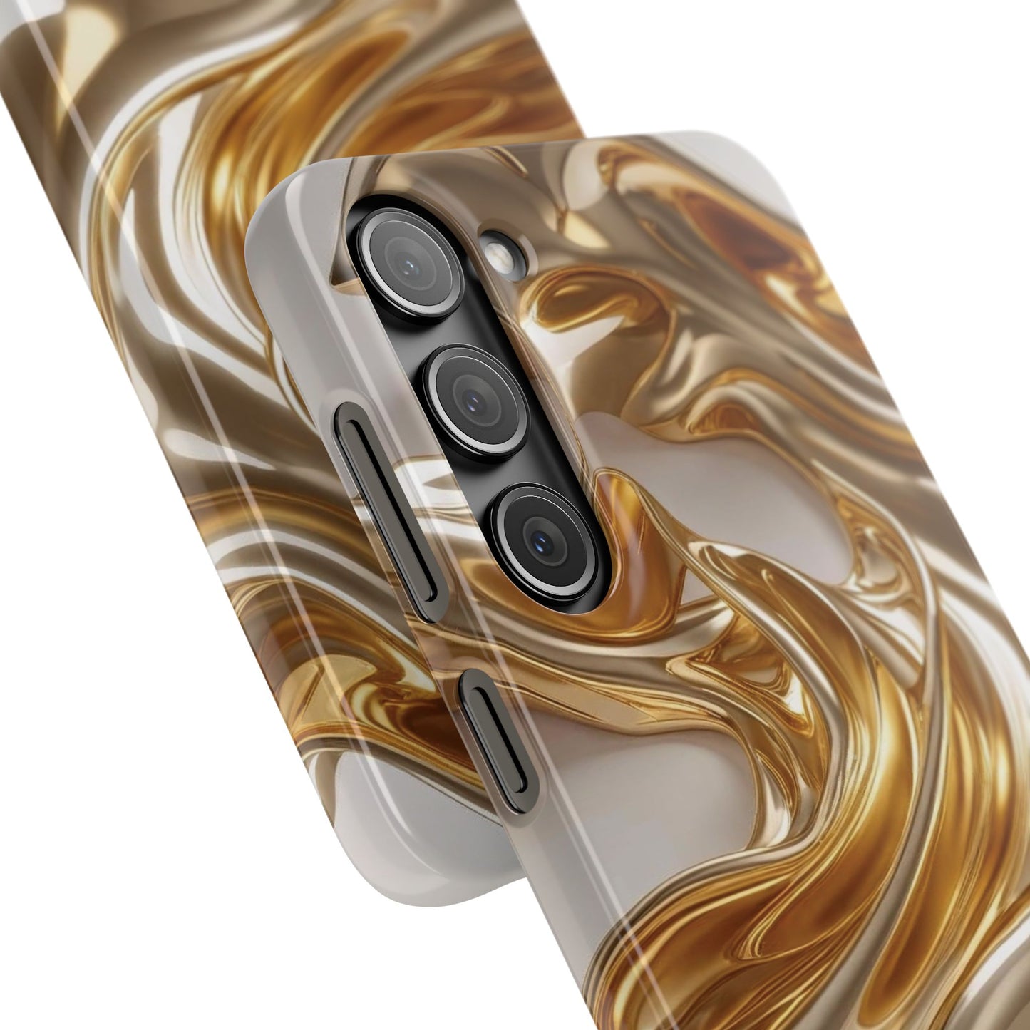 Snap Case Samsung Handyhülle – Gold Dynamic Liquid 3D Effekt