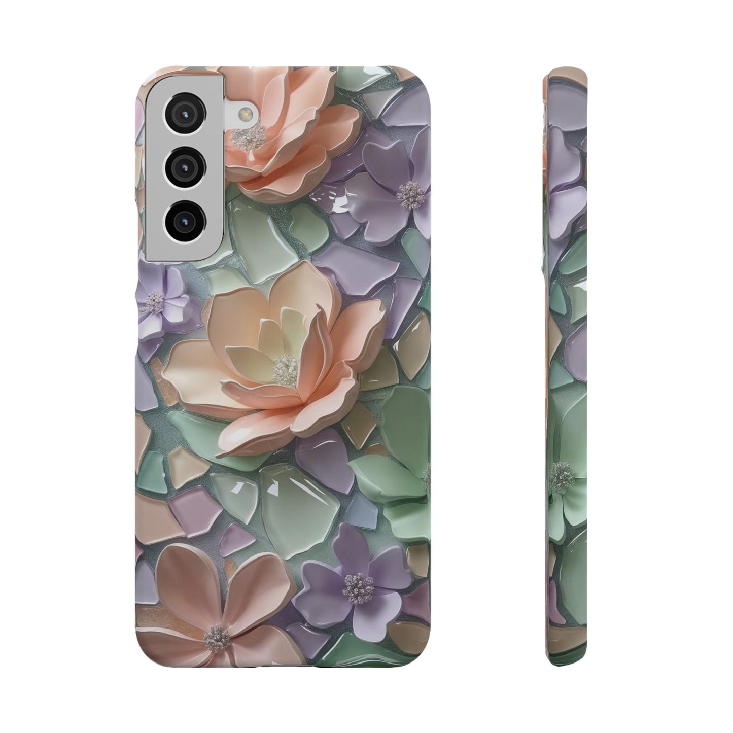 Snap Case Samsung Handyhülle mit 3D-Effekt, Blumenmuster