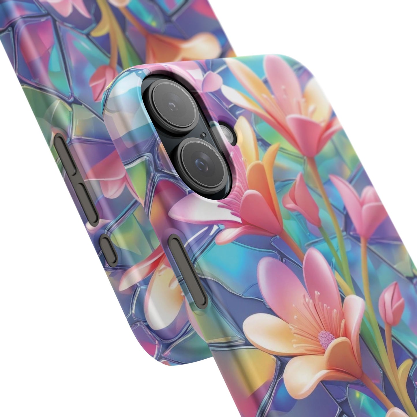 Snap Case Elegante Florale iPhone Handyhülle mit 3D-Effekt