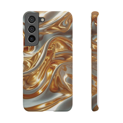 Snap Case Samsung Handyhülle – Gold Dynamic Liquid 3D Effekt