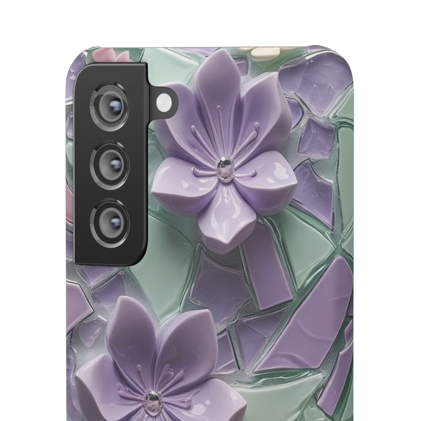 Snap Case Elegante Florale Samsung Handyhülle mit 3D-Effekt