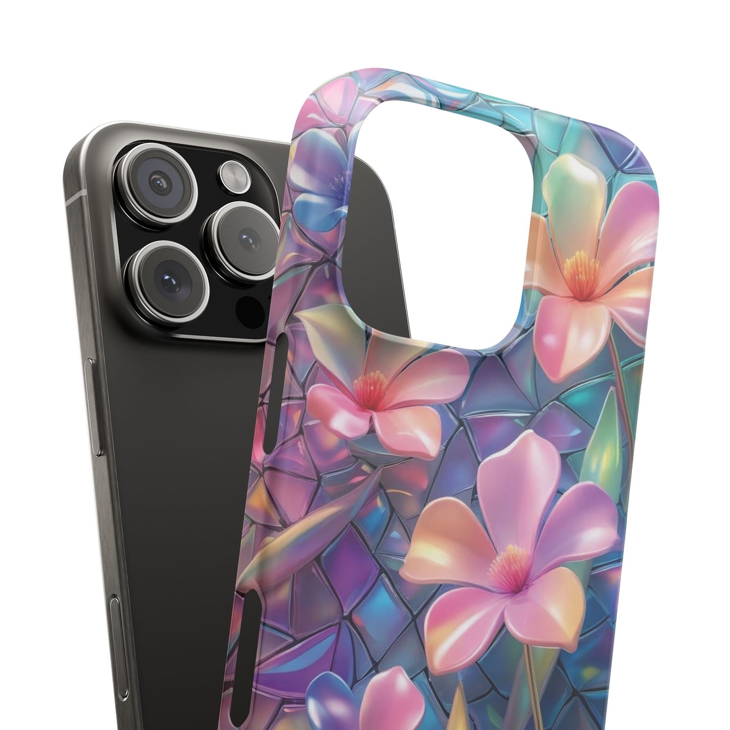 Snap Case Elegante Florale iPhone Handyhülle mit 3D-Effekt