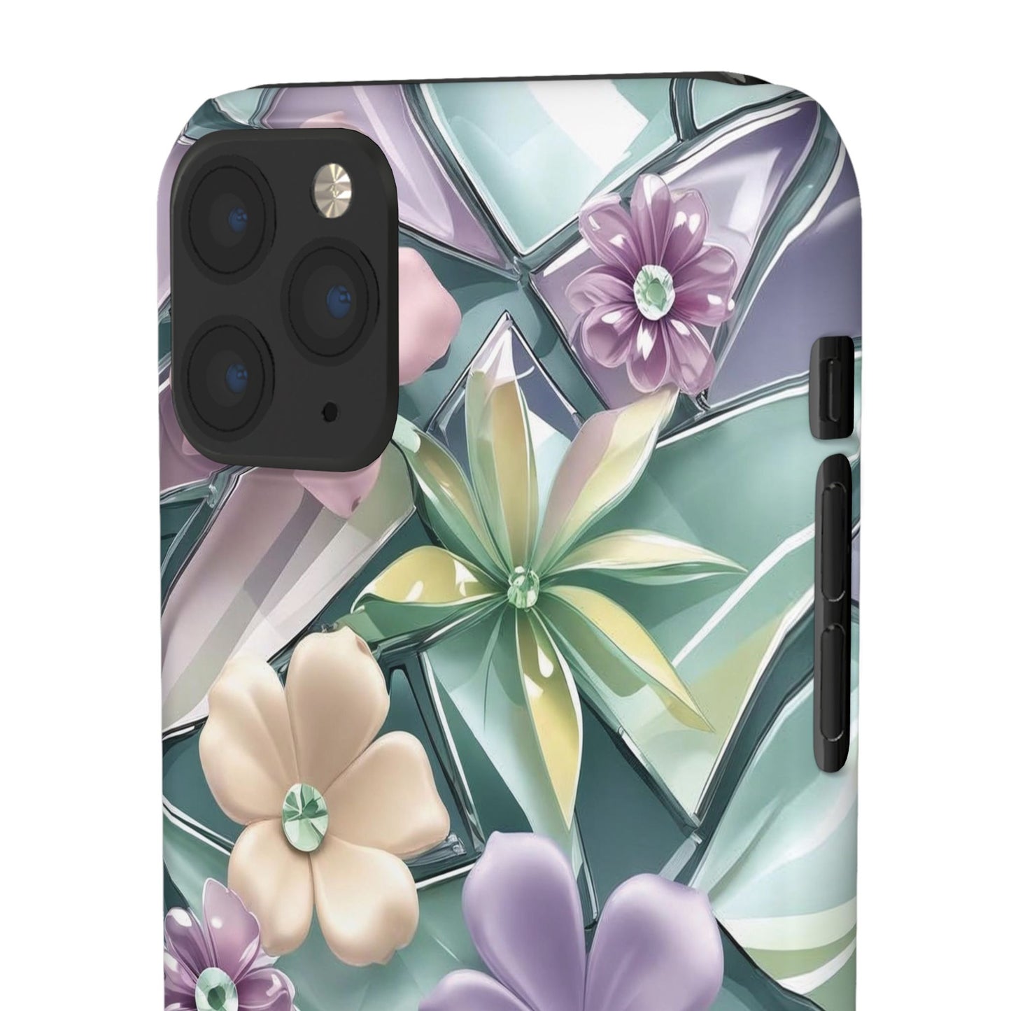 Snap Case Elegante Florale iPhone Handyhülle mit 3D-Effekt