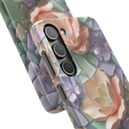 Snap Case Samsung Handyhülle mit 3D-Effekt, Blumenmuster