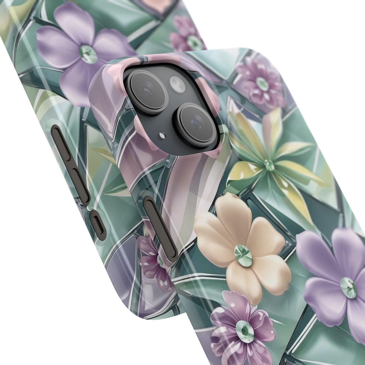 Snap Case Elegante Florale iPhone Handyhülle mit 3D-Effekt