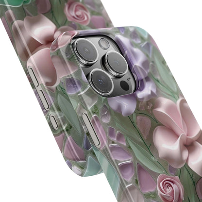 Snap Case Elegante Florale iPhone Handyhülle mit 3D-Effekt