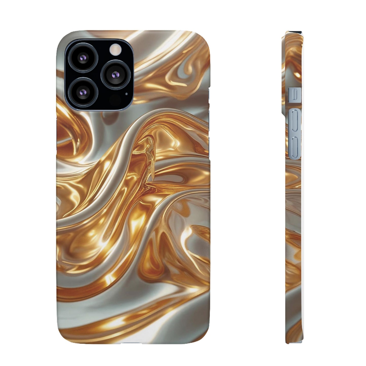 Snap Case iPhone Handyhülle – Gold Dynamic Liquid 3D Effekt